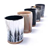 Juego de vasos de chupito de cuerno de buey Norse Tradesman (5) - Mini tazas tostadas de 60 ml